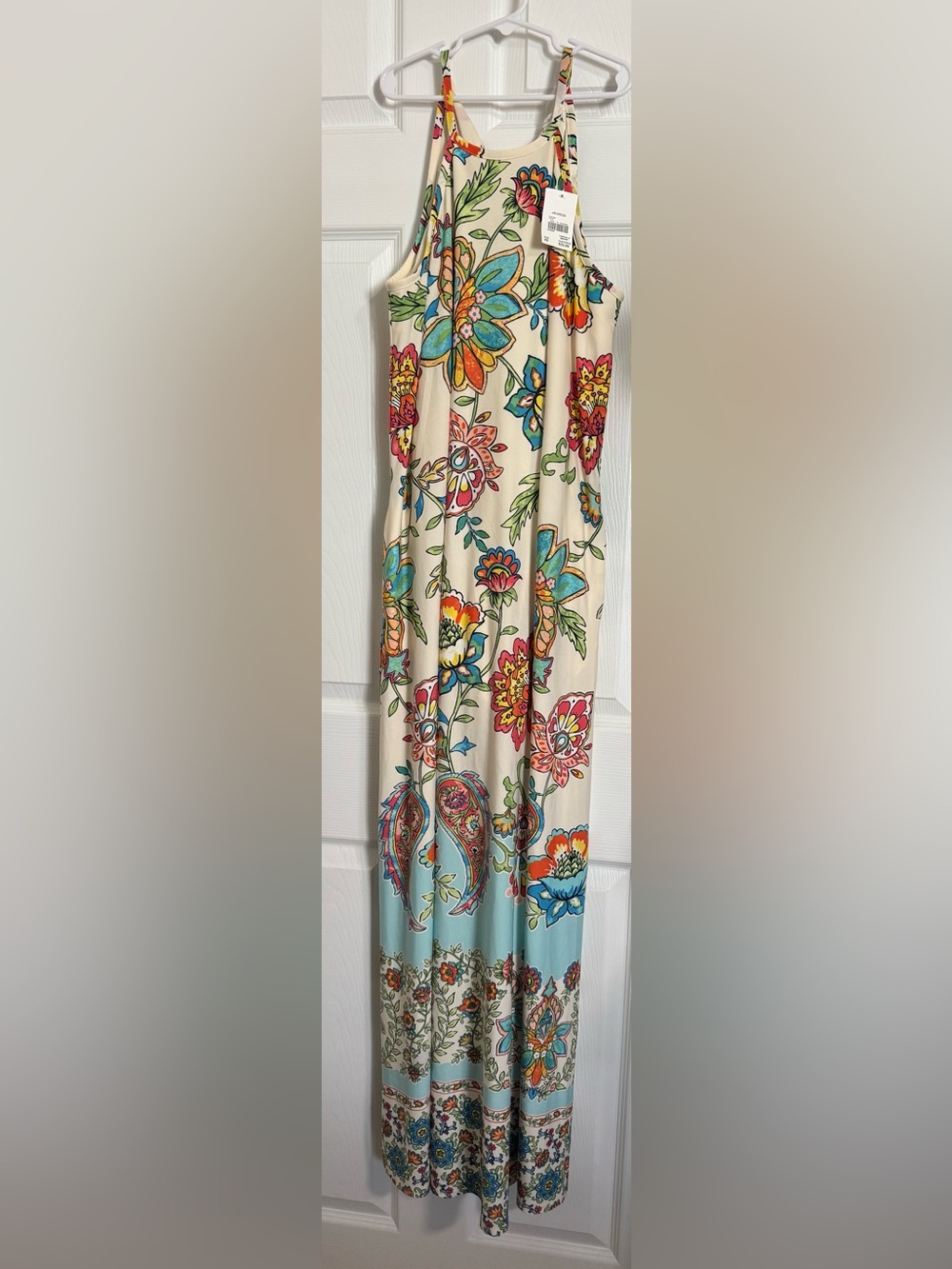 Floral Cream Dress with Multicolor Print